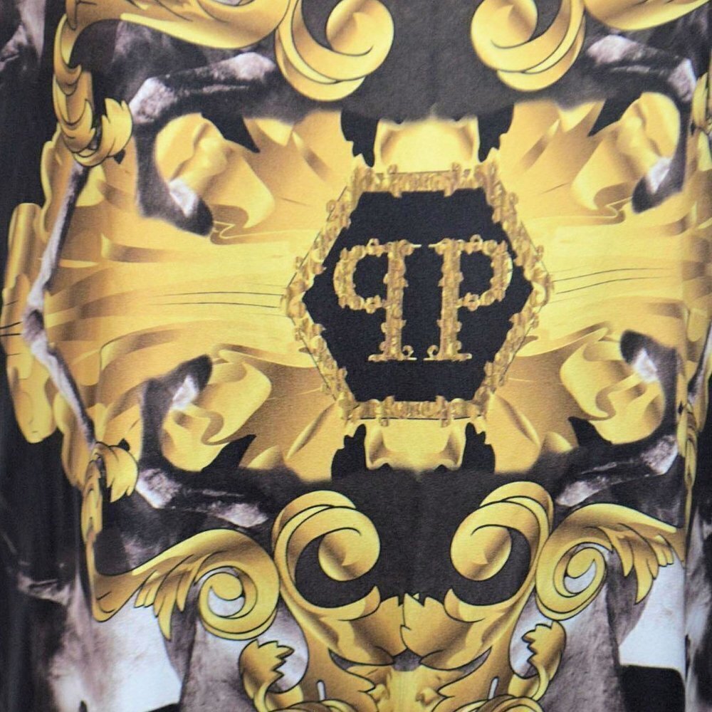 Philipp PLEIN Baroque Silk PP V-Neck Dress S NWT - Picture 2 of 3